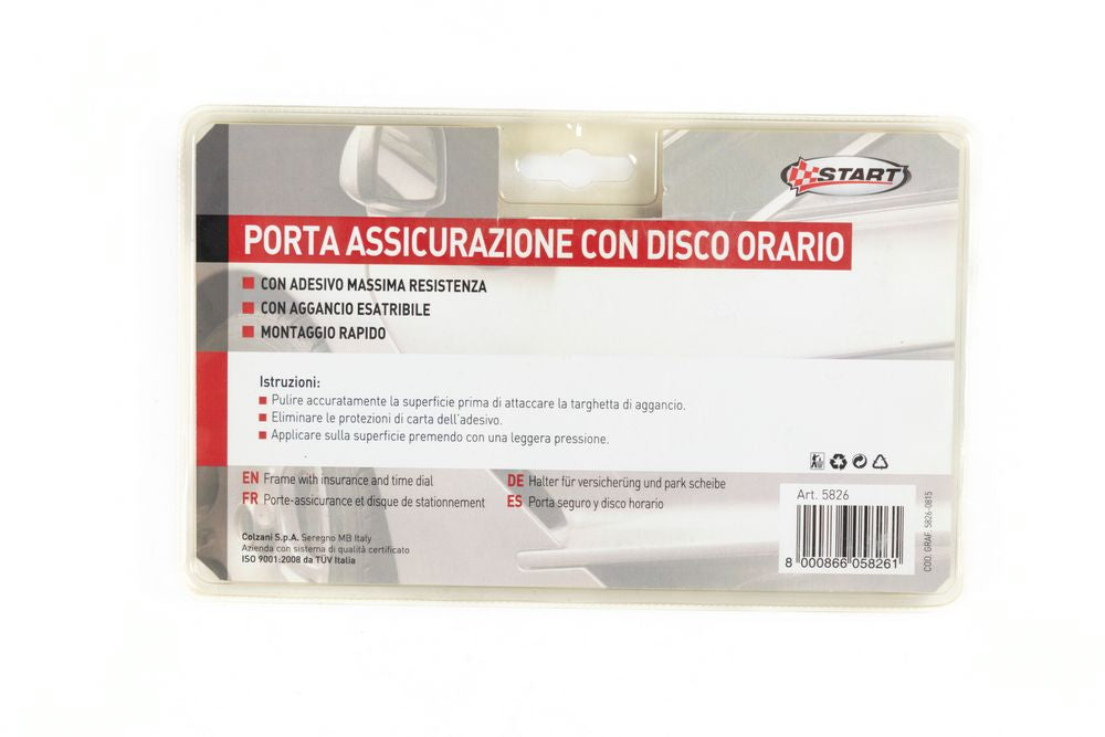 Porta assicurazione con disco orario in plastica per auto