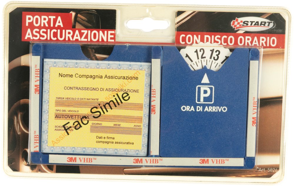 START Porta assicurazione con disco orario in plastica per auto