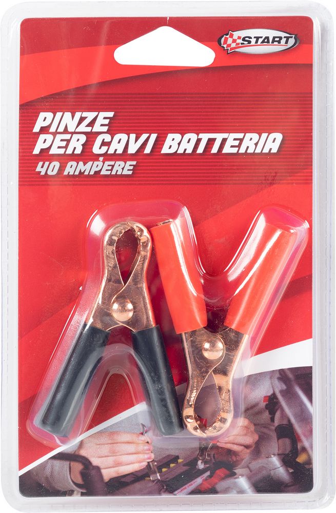 START Set 2 Pinze Isolate per Cavi Batteria 40AH ? Ideali per Auto, Moto
