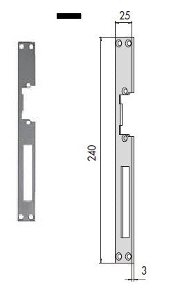 CISA 05020-00 CONTROPIASTRA B.Q. L.25 INOX SATIN.X SERR.INFI