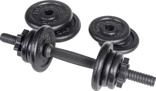 BODYLINE Kit composto da manubrio in vinile con ghiera e dischi ghisa Qualita
