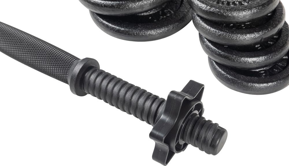 BODYLINE Kit composto da manubrio in vinile con ghiera e dischi ghisa Qualita