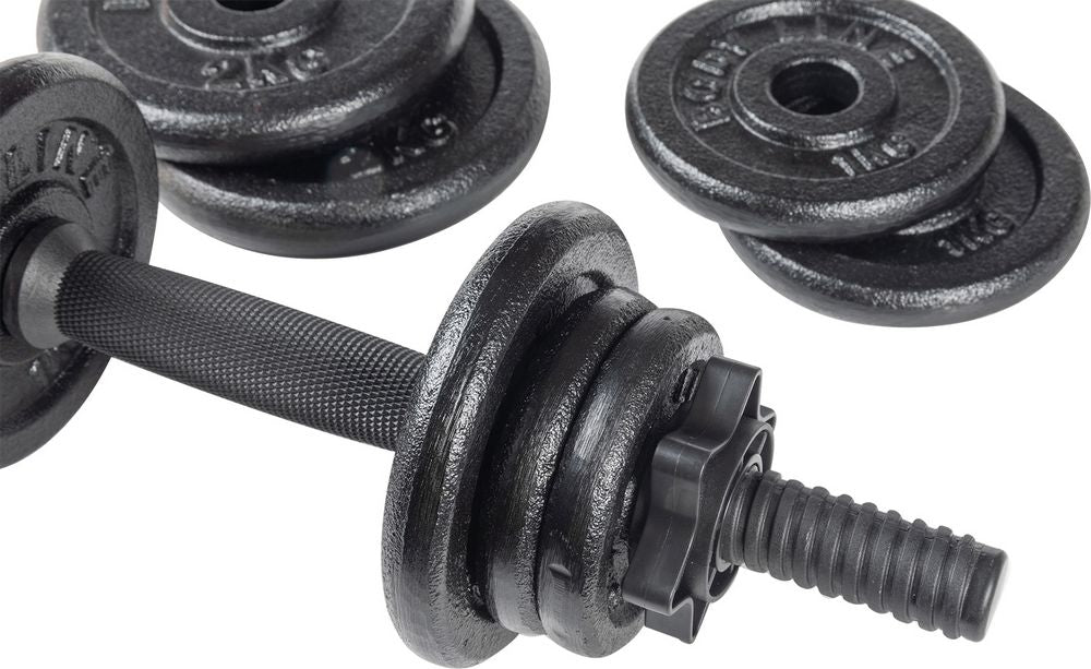 BODYLINE Kit composto da manubrio in vinile con ghiera e dischi ghisa Qualita