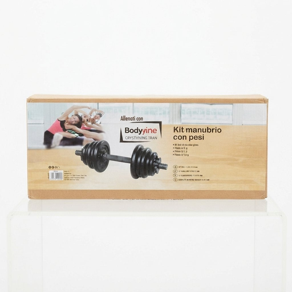 BODYLINE Kit composto da manubrio in vinile con ghiera e dischi ghisa Qualita