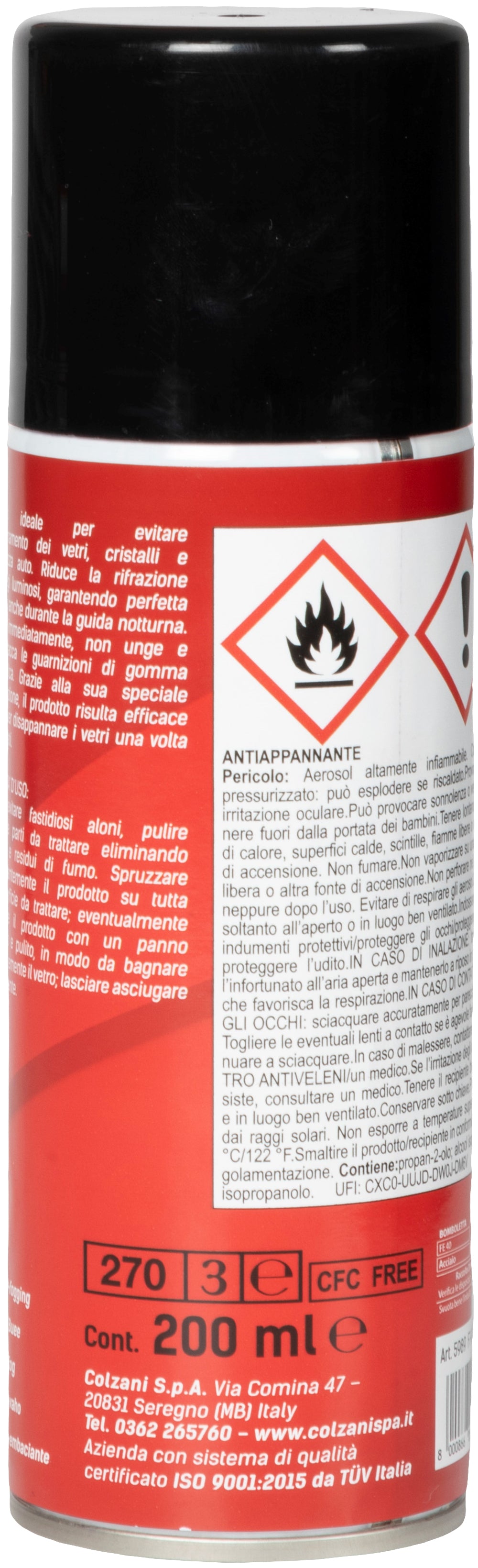 Spray antiappannante 200 ML istantaneo visibilità e sicurezza auto