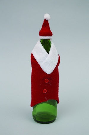 NATALE VESTITO PER BOTTIGLIA CON CAPPELLO