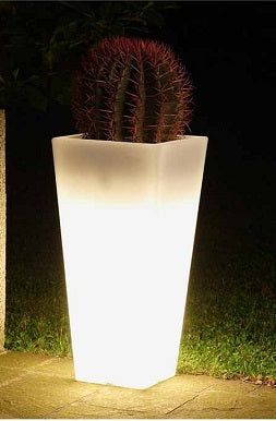 VASO STILO QUADRO BIANCO CM.33X33 H 70 C/LUCE