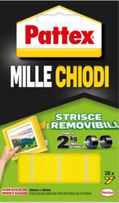 HENKEL MILLECHIODI TAPE REMOVIBILE MM.40X20 BLS 10 STRISCE