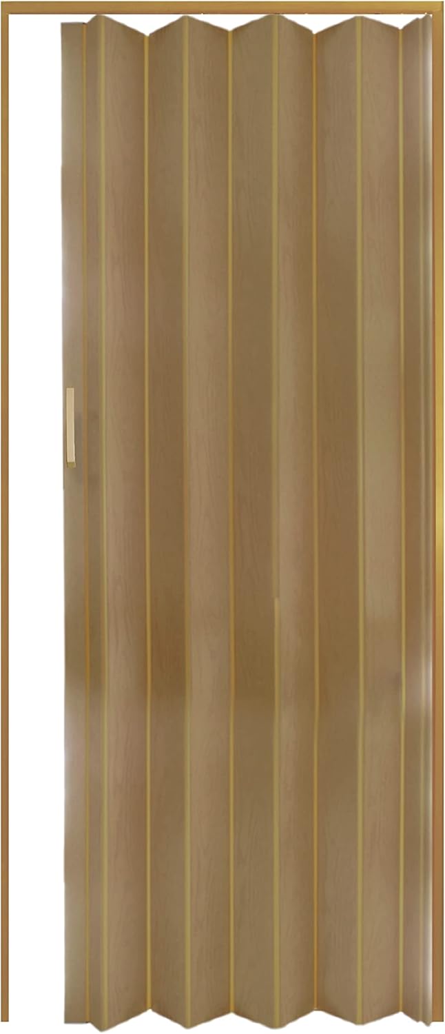 King Home Porta A Soffietto in PVC con maniglia in plastica e chiusura magnetica noce 82x214h cn