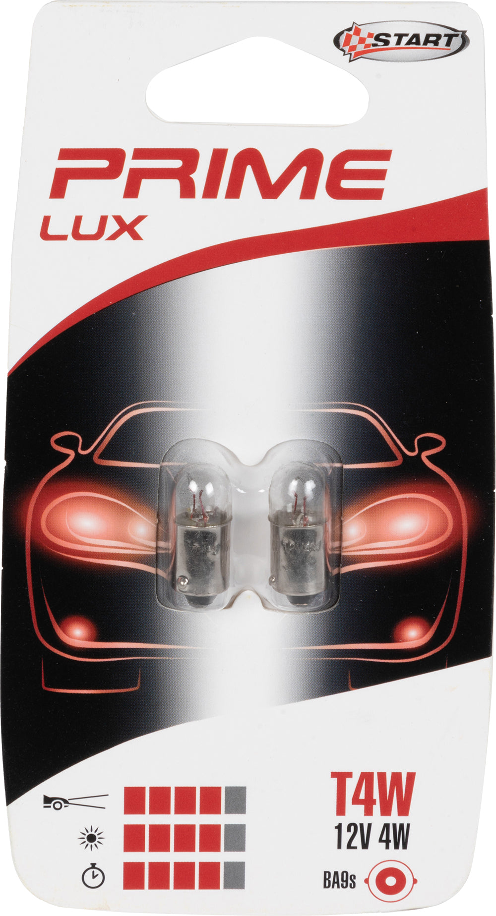 START T4W Coppia di lampadine per luci spia auto 12V 4W BA9s