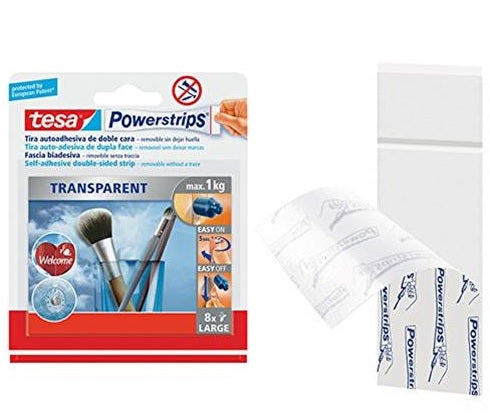 TESA POWERSTRIPS FASCIA BIADESIVA REMOVIB.TRAPARENTE BLS 8 P