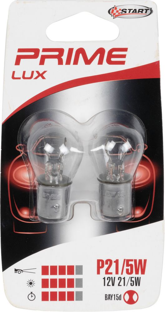 START Coppia di Lampadine biluce per luci auto 12V P21/5W BAY15d
