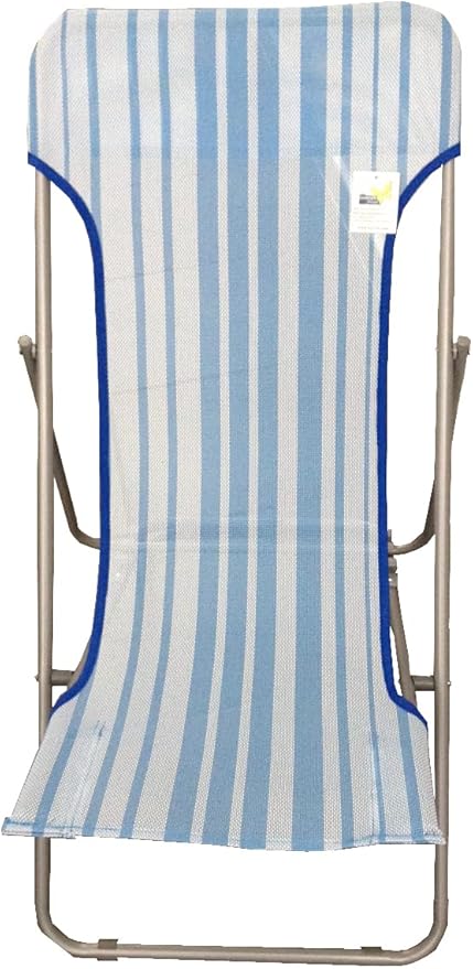 Garden Friend Sdraio Beach in Acciaio 45x72x70h cm colore Riga azzurra