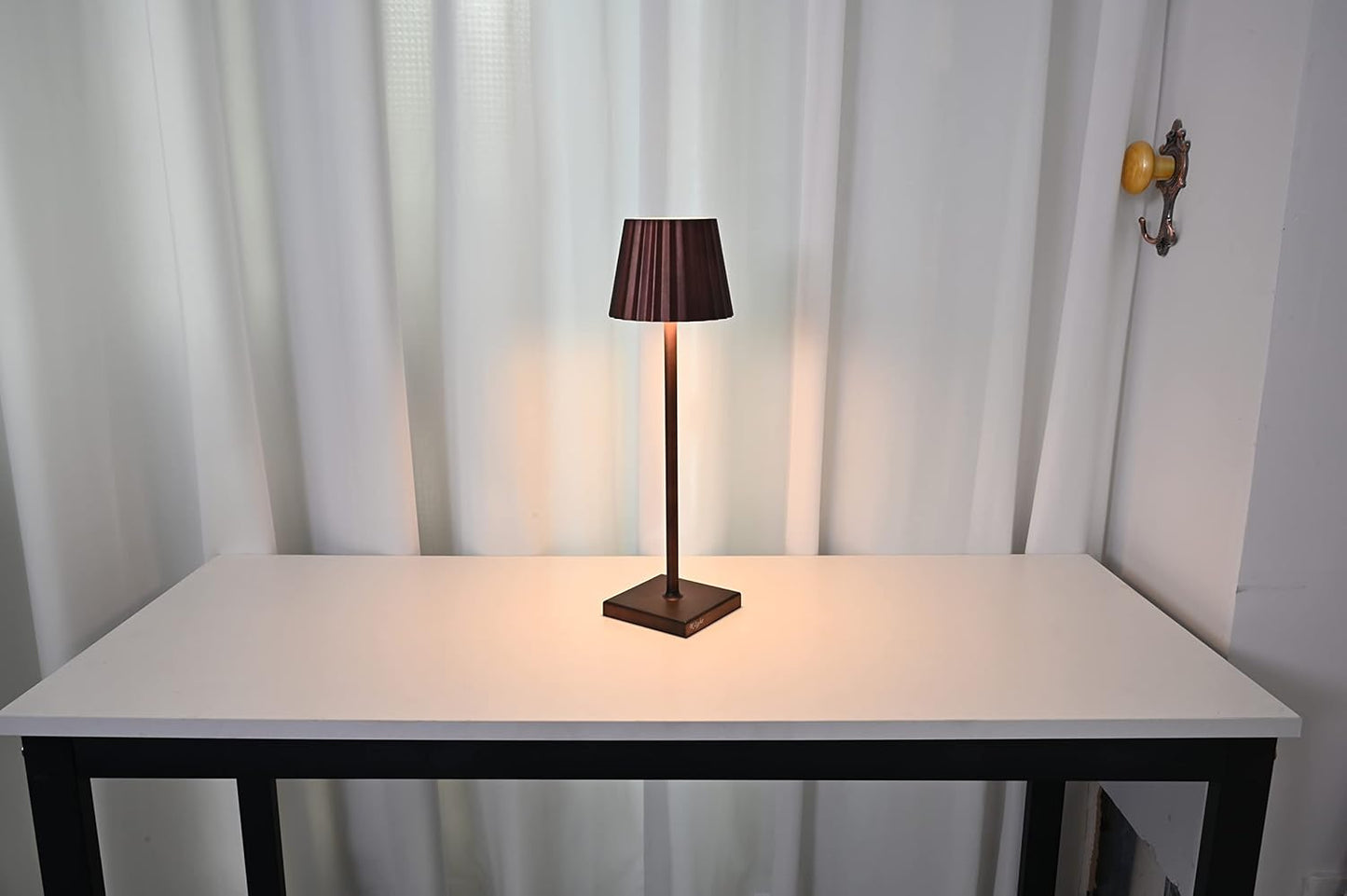 King Home Lampada da tavolo K-light in alluminio, luce bianca calda antiriflesso regolabile, Ruggine 10x10x38h cm