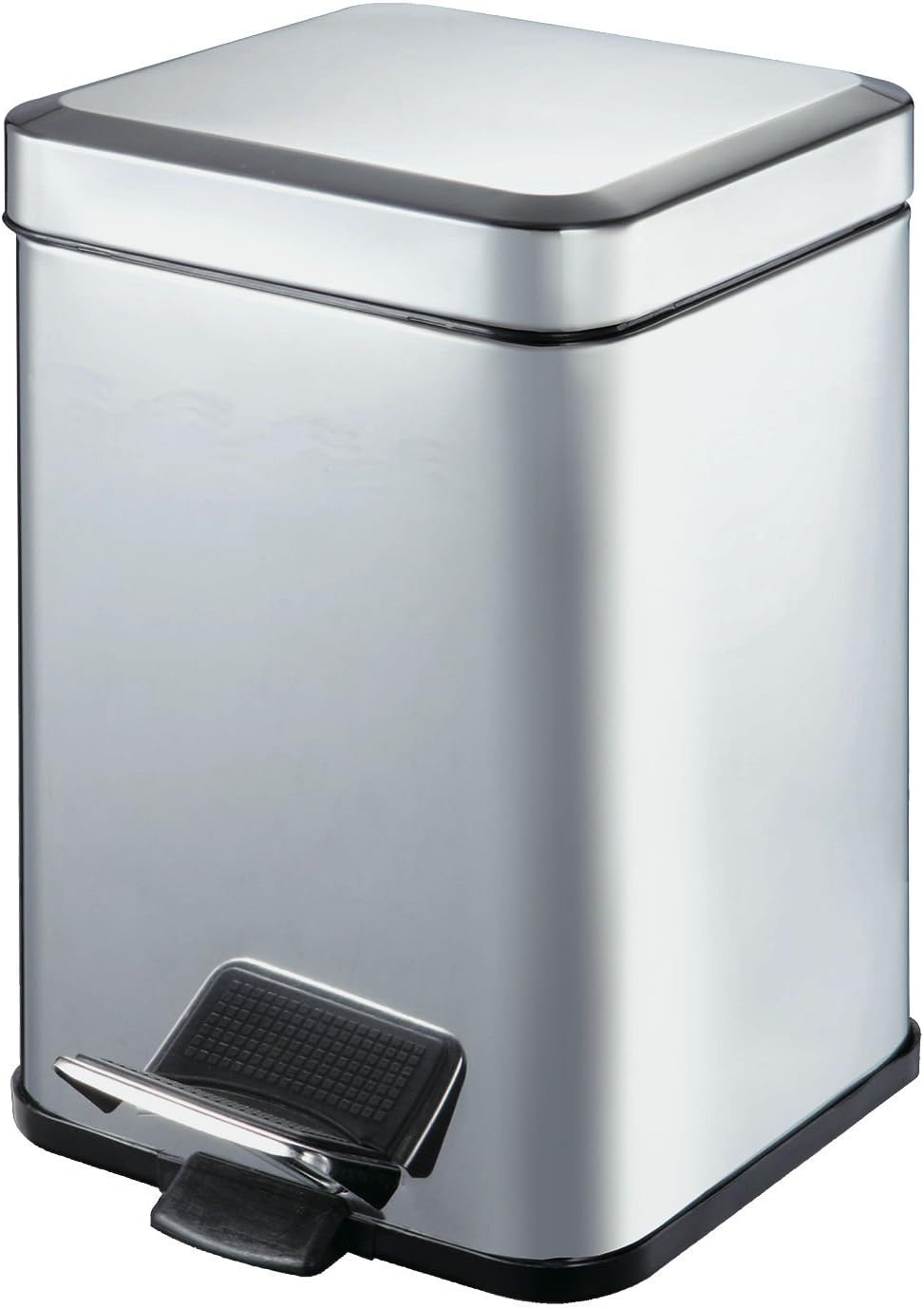 King Home PATTUMIERA QUADRA IN ACCIAIO CON PEDALE LT. 6 20x20x31h cm