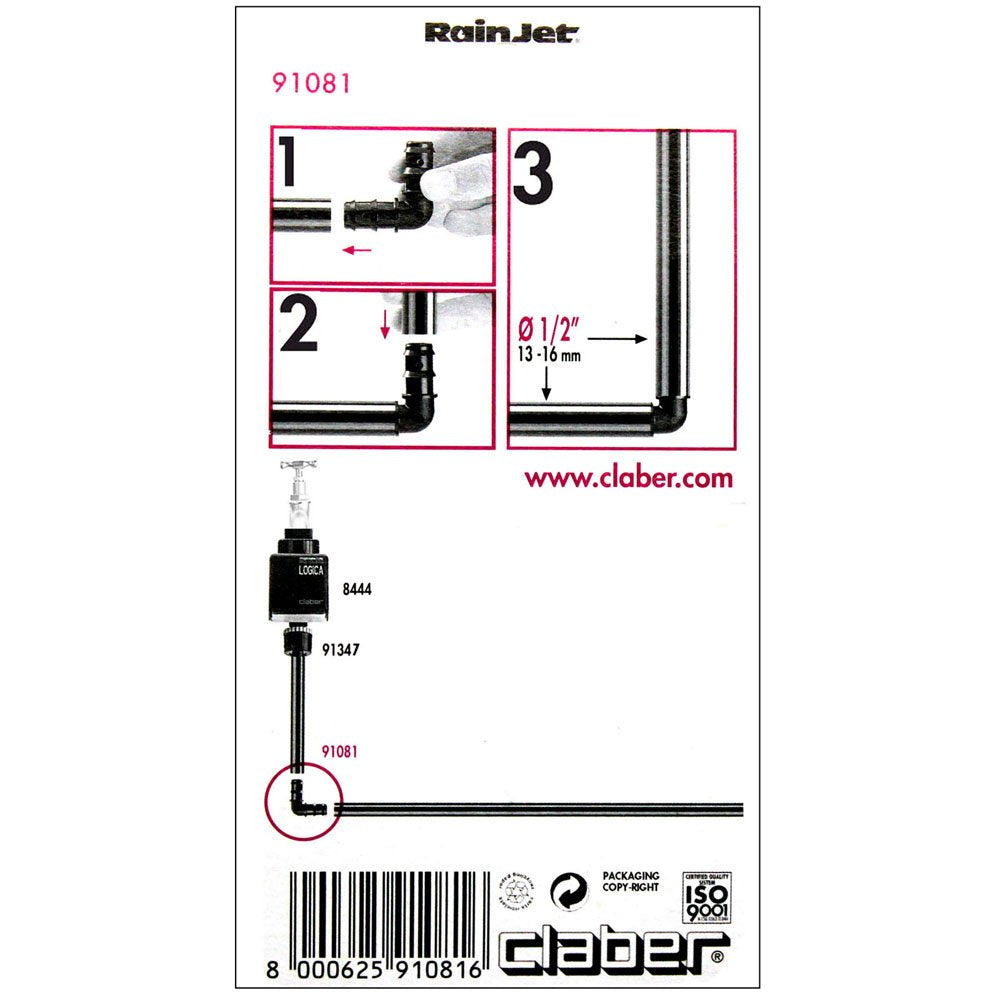 CLABER GOCCIA:GOMITO 13/16 X TUBO PE BLS2PZ ART.91081