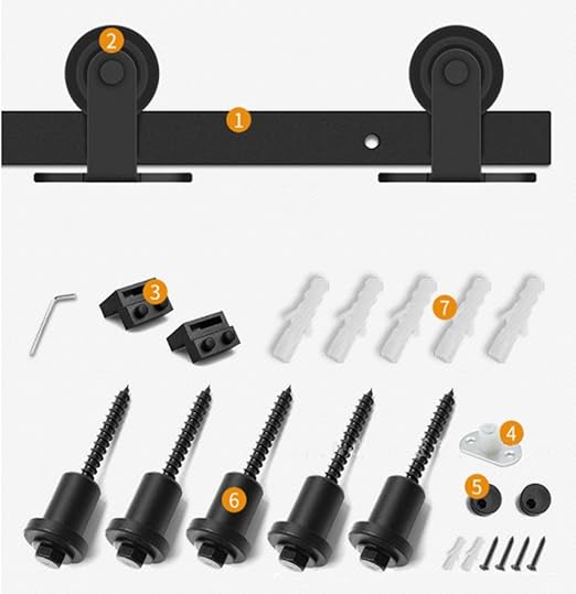 BINARIO IN KIT COLORE NERO PER PORTA 96X220 H cm LUNGHEZZA BINARIO: 200 cm