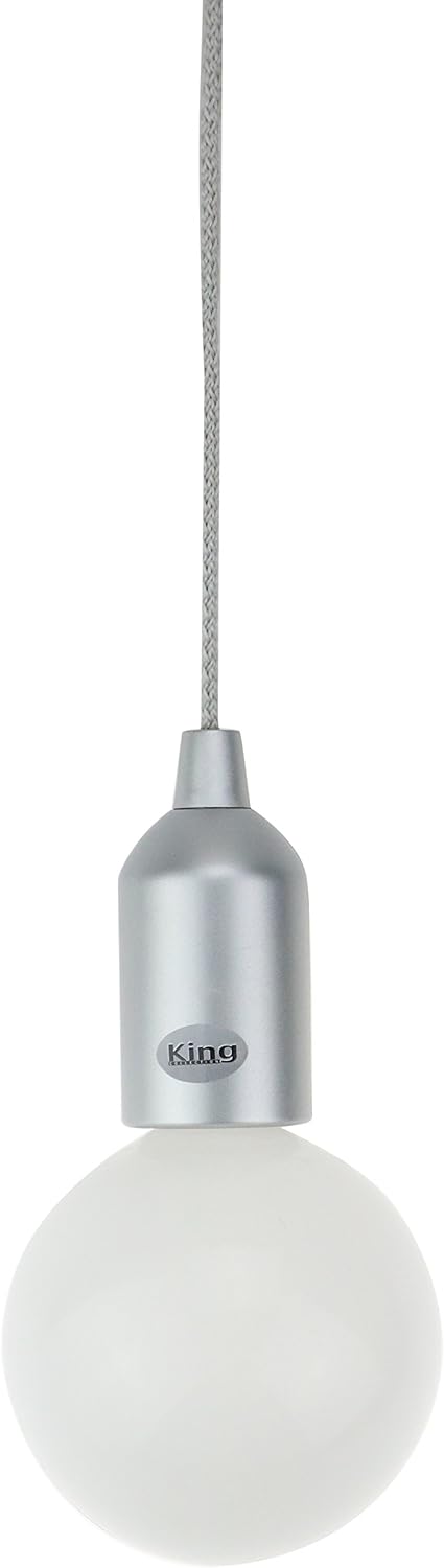 King Home LAMPADA LED K-LIGHT A BATTERIA GRANDE ARGENTO 10x130h cm