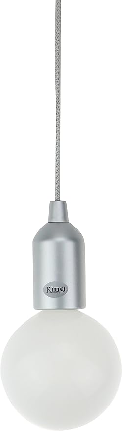 King Home LAMPADA LED K-LIGHT A BATTERIA GRANDE ARGENTO 10x130h cm