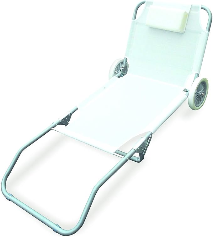 Garden Friend Lettino Minorca 66x150x90h cm con ruote Bianco