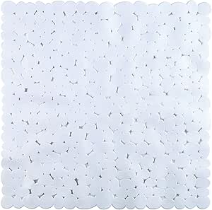 King Home TAPPETO INTERNO DOCCIA STONE BIANCO QUADRO in PVC 52x52 cm