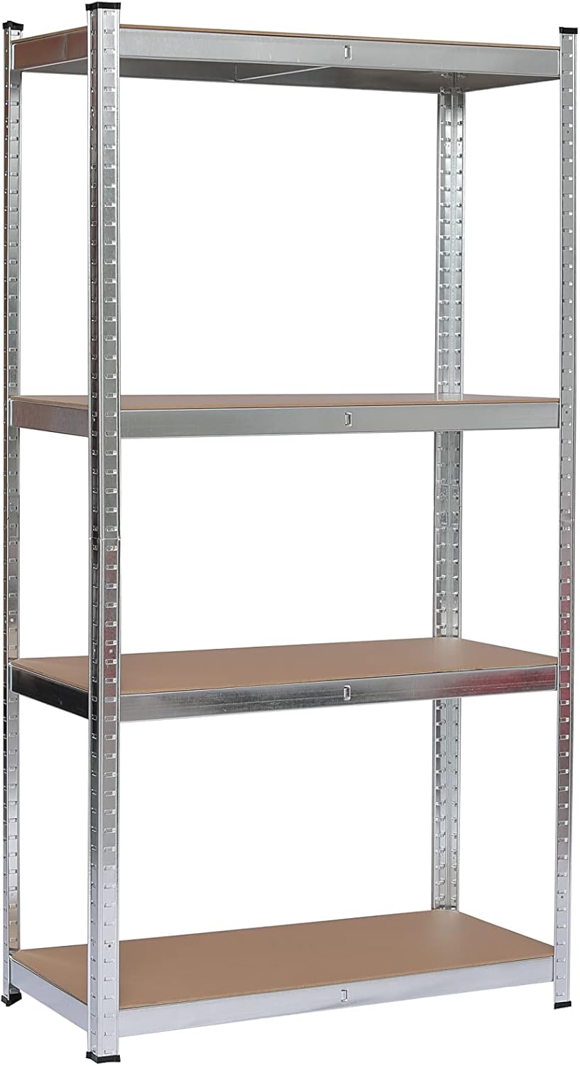 Garden Friend Scaffale 4 ripiani metallo e MDF H 160 L 120 P 40 cm Portata: 150 Kg per ripiano, montaggio ad incastro
