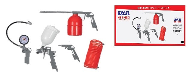 KIT ACCESSORI X COMPRESSORE EXCEL 5PZ. ATT. RAPIDO