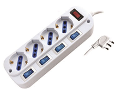 SYNTESY MULTIPRESA 4 PR.BIP. SCHUKO + 5INTERRUTTORI