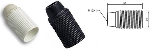 PORTALAMPADA FILETTATO E14 NERO