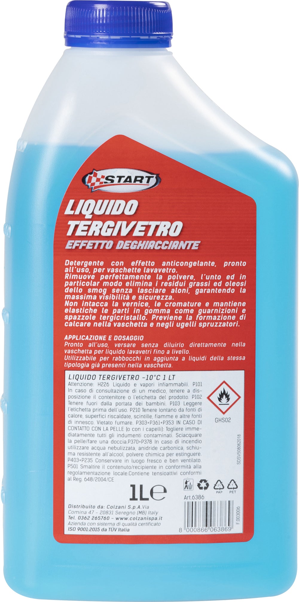 Liquido tergivetro effetto deghiacciante -10C 1L