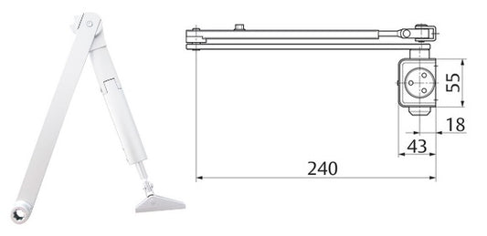 ASSA ABLOY DC141 BRACCIO C/FERMO X CHIUDIPORTA NERO DC140