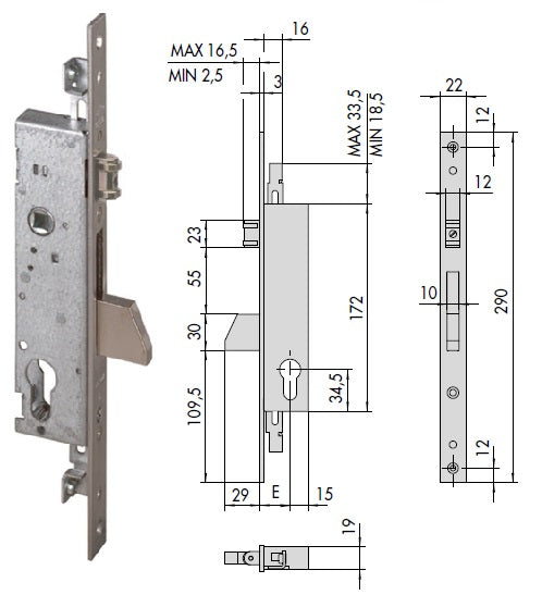 CISA SERRATURA 46250-30 INF. X MONT.CAT.BASC. X ALLUM.
