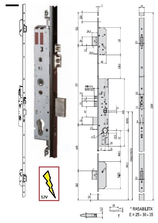 CISA SERRATURA 19526-30 ELETT.INF. MULTITOP PRO X ALLUM.