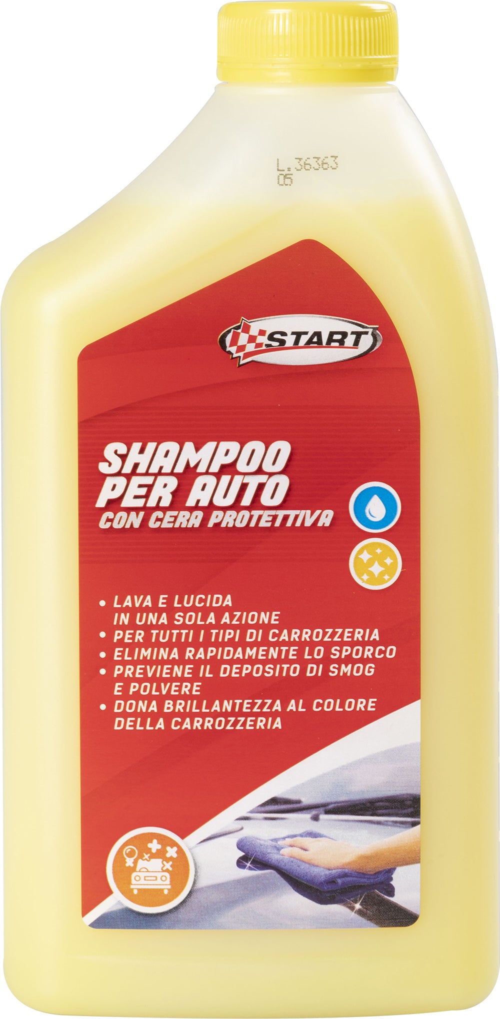 START Shampoo per auto con cera protettiva 1L per tutti i tipi di carrozzeria