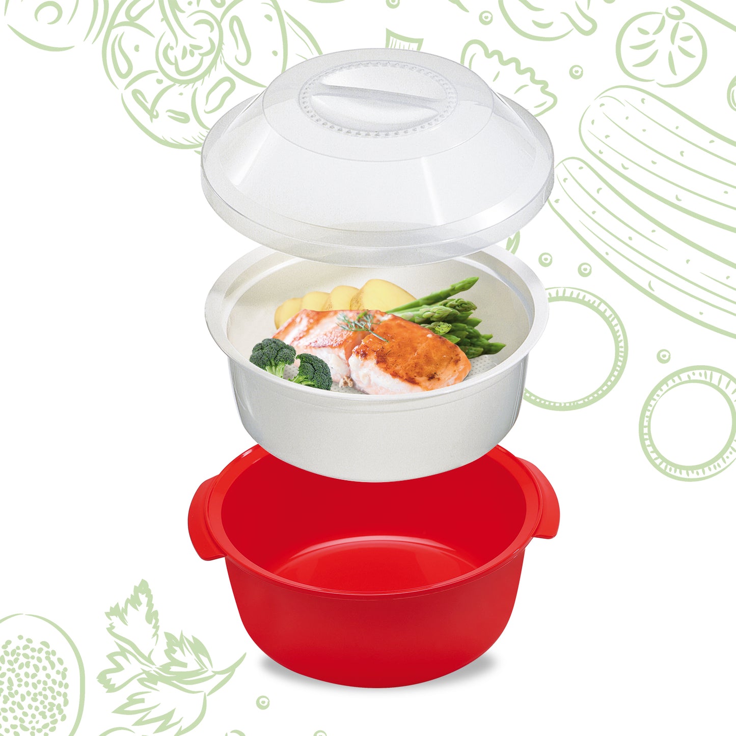 COSMOPLAST Vaporiera per microonde, Cuoci riso Cuoci pasta per microonde. 100%