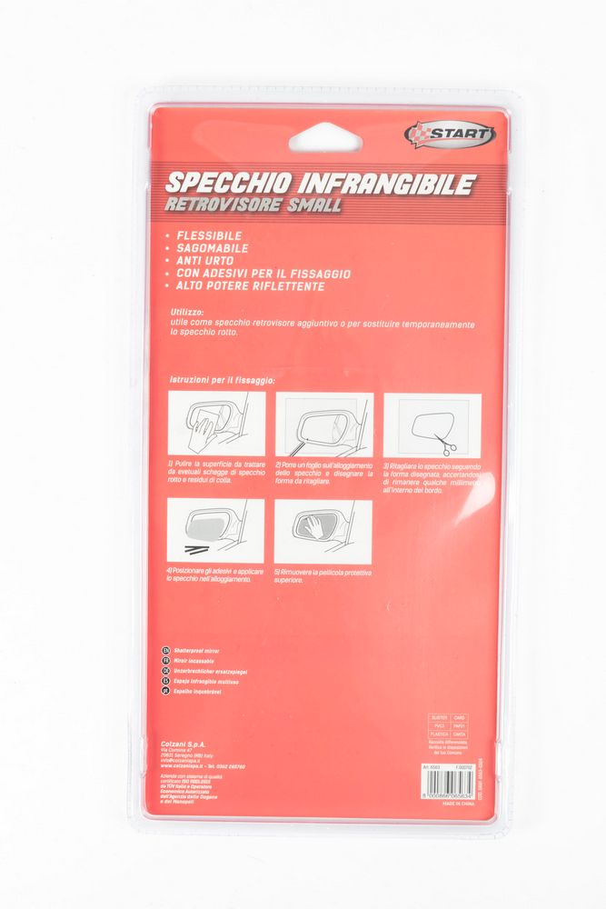 Specchio Infrangibile Retrovisore small per auto 20x12,6 cm