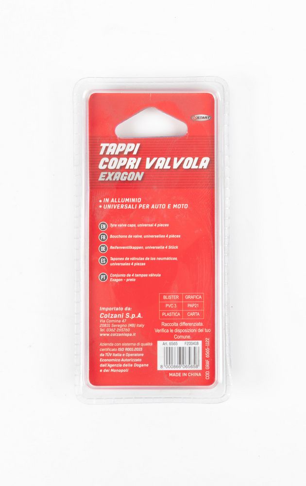 Tappi copri valvola exagon modello universale per auto in alluminio