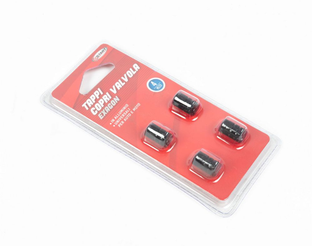 Tappi copri valvola exagon modello universale per auto in alluminio