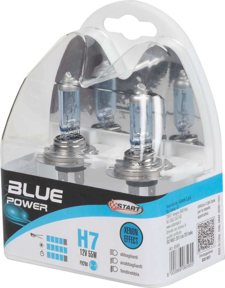 START H7 Blue Power Coppia di Lampadine Xenon per luci auto 12V 55W PX26d