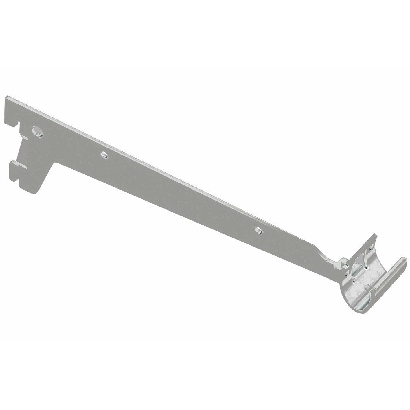Reggimensola a 2 ganci per tubo ovale - 25 cm. - alluminio bianco