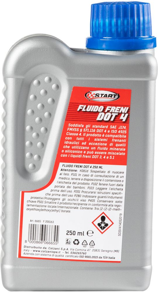 Fluido per freni DOT 4 250 ML per manutenzione ed emergenza auto