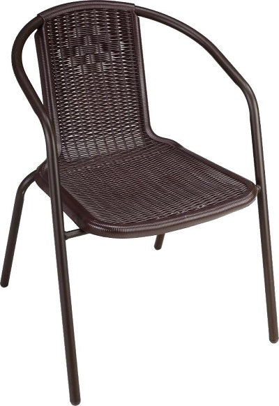 SEDIA ACCIAIO RATTAN MARRONE WOOD BROWN