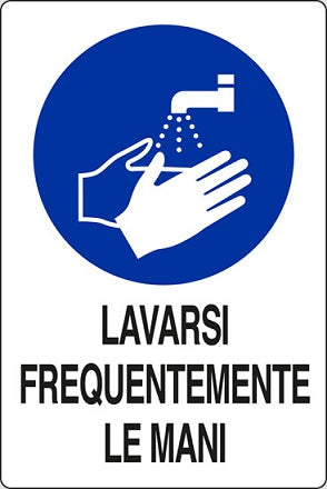 CARTELLO 20X30 LAVARSI FREQUENTEMENTE LEMANI confezione da PEZZI 10