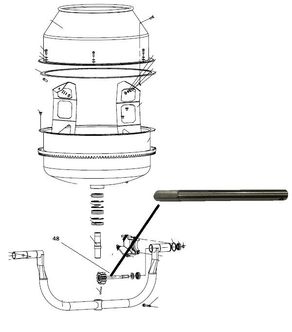 RIC.BETONIERA EXCEL LT.140: ALBERO DI TRASMISS. N.48 PER CDF