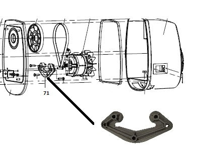 RIC.BETONIERA EXCEL LT.140: STAFFA MOTORE N.71 PER CDF07866