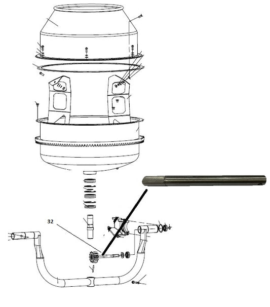 RIC.BETONIERA EXCEL LT.180: ALBERO DI TRASMISS. N.32 PER CDF