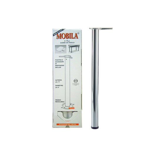 Kit gambe tavolo 4 pz.  60 - H.710 mm. cromato