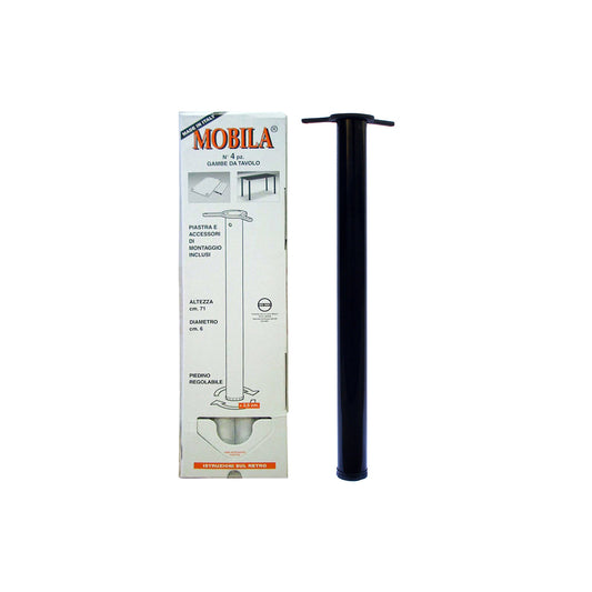 Kit gambe tavolo 4 pz.  60 - H.710 mm. nero