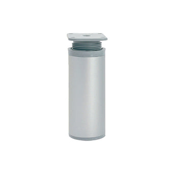 Piede tondo regolabile in plastica  40 - H.100 mm. grigio alluminio