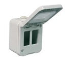 ELET: SCATOLA PORTAFRUTTI IP44 DA ESTERNO 2 POSTI C/FINESTRA